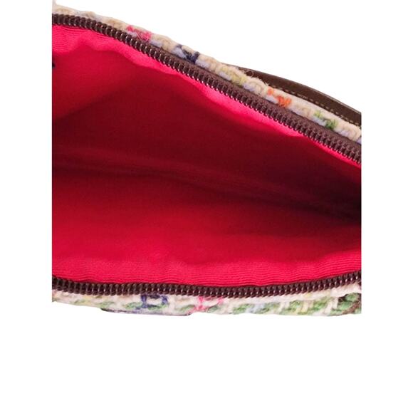 VTG Coach Tattersall Houndstooth Tweed Wool Wristlet Multicolor Leather Trim Bag - Picture 6 of 6